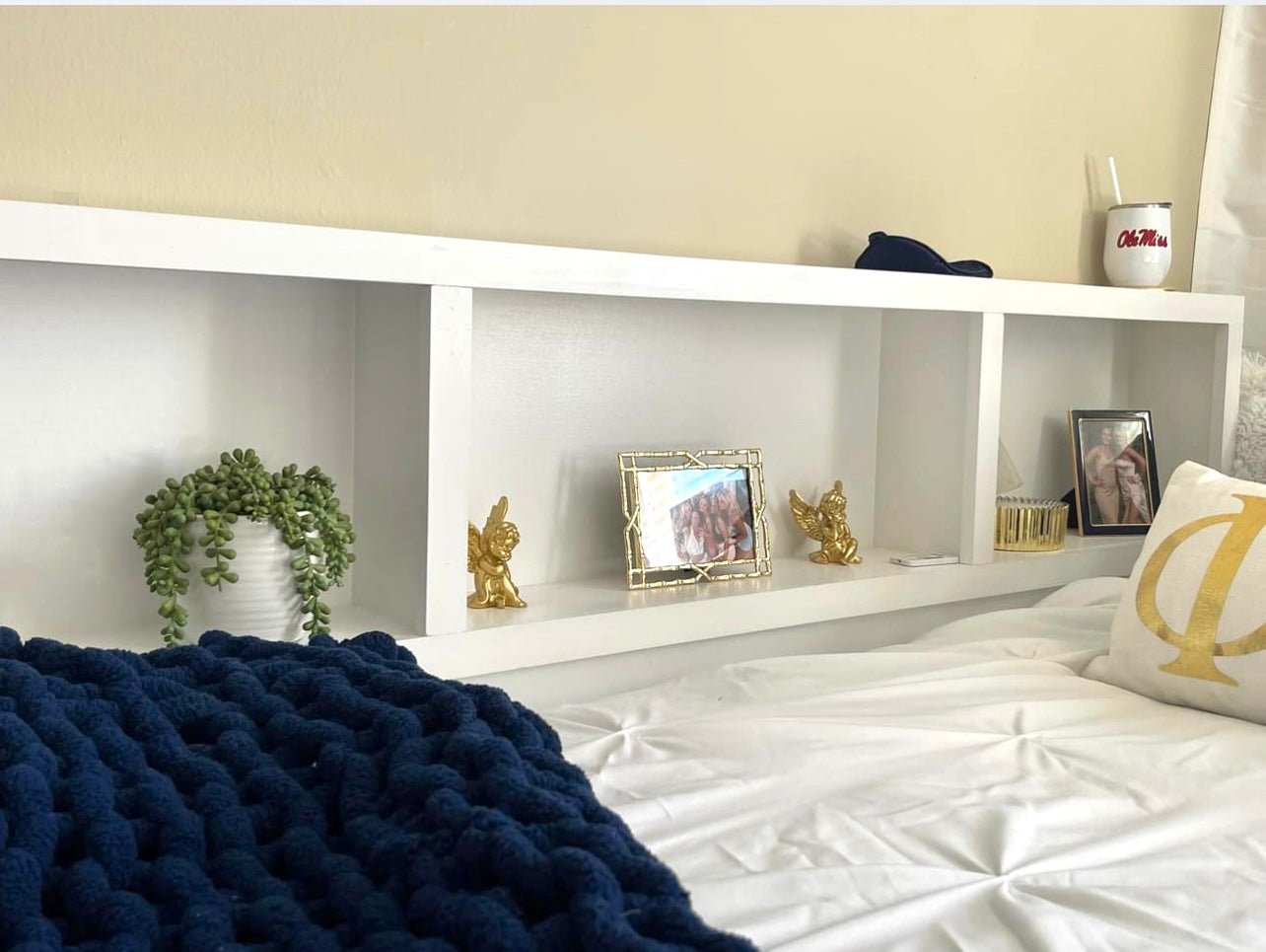 The “Cubby” Dorm Bedside Shelf