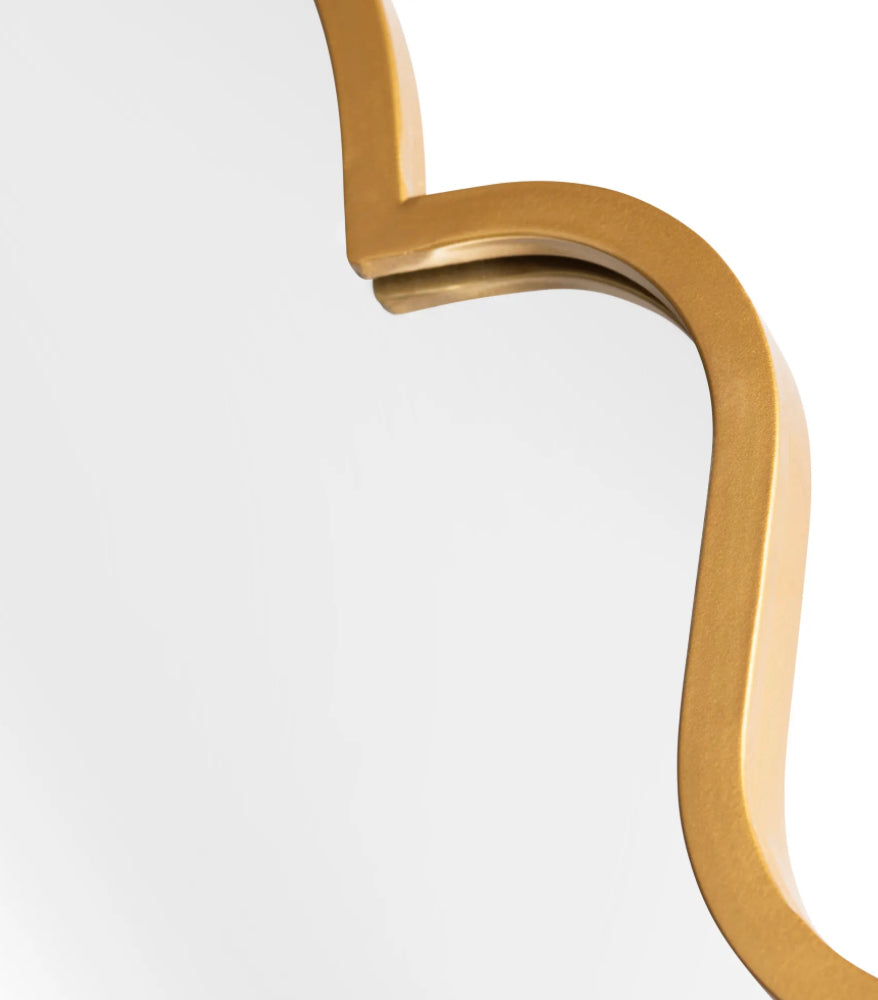 Trefoil Arched Gold Framed Wall Mirror