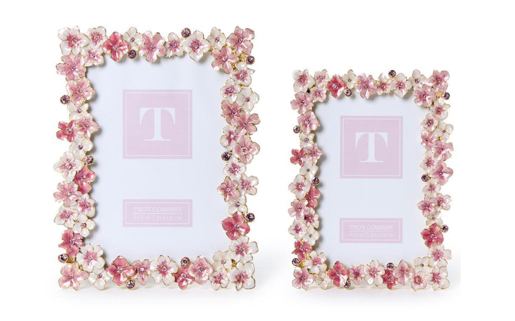 Pink Hand-Painted Enamel Picture Frame (4”x6”)