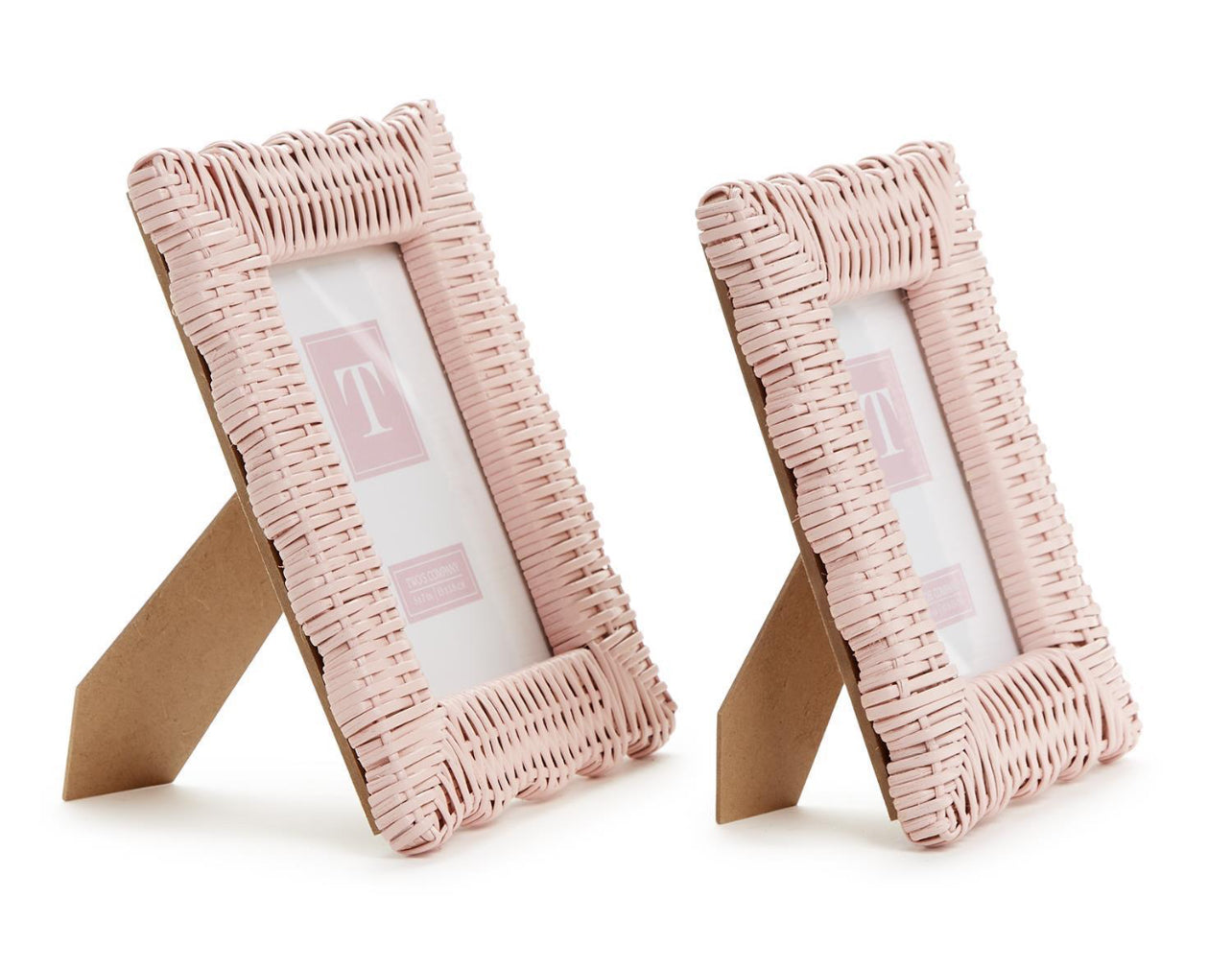 Pink Wicker Weave Scalloped Picture Frame (5”x7”)