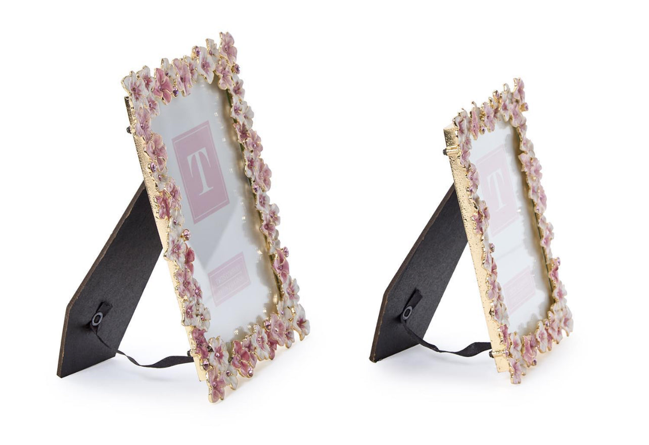 Pink Hand-Painted Enamel Picture Frame (4”x6”)