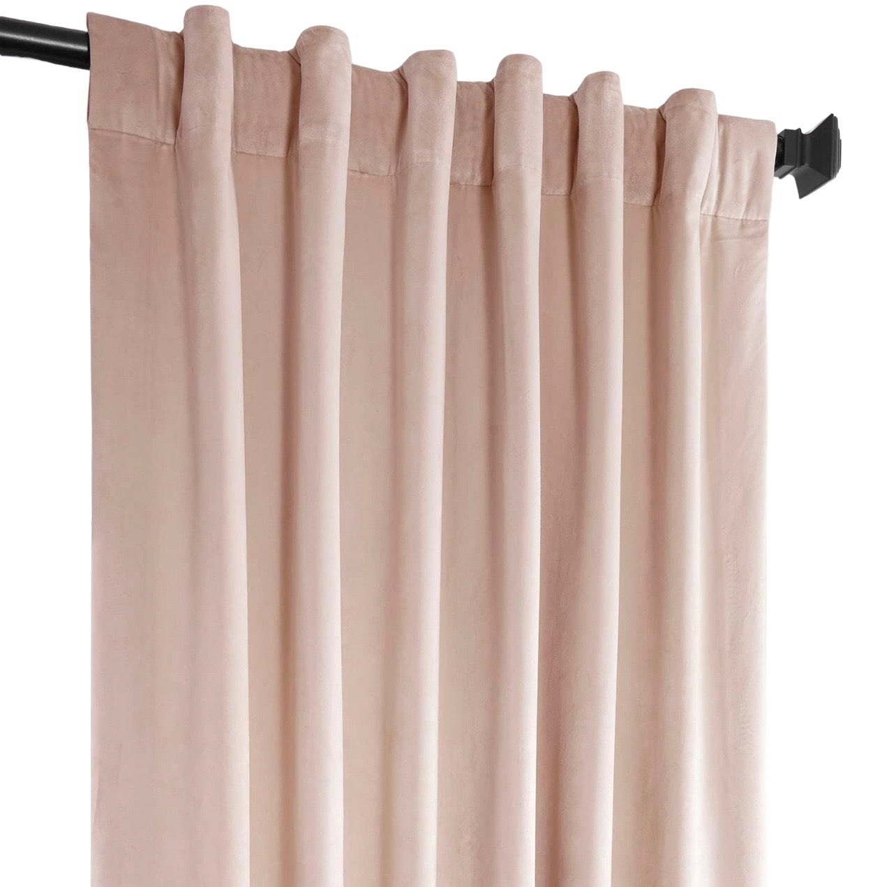 Lux Light Pink Velvet Drapery