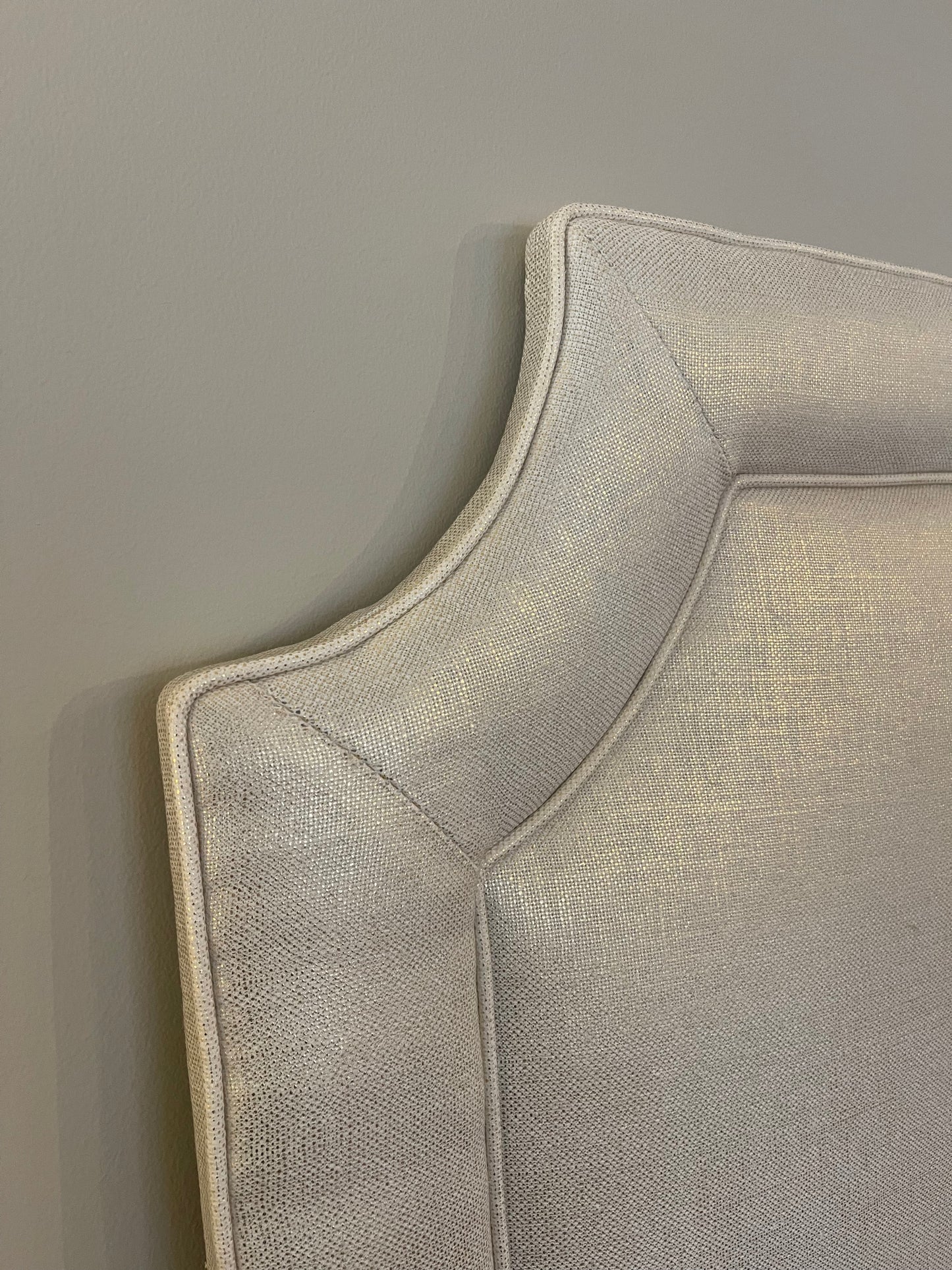 The “Lily” Deluxe Gold Metallic Twin Headboard w/ Piping