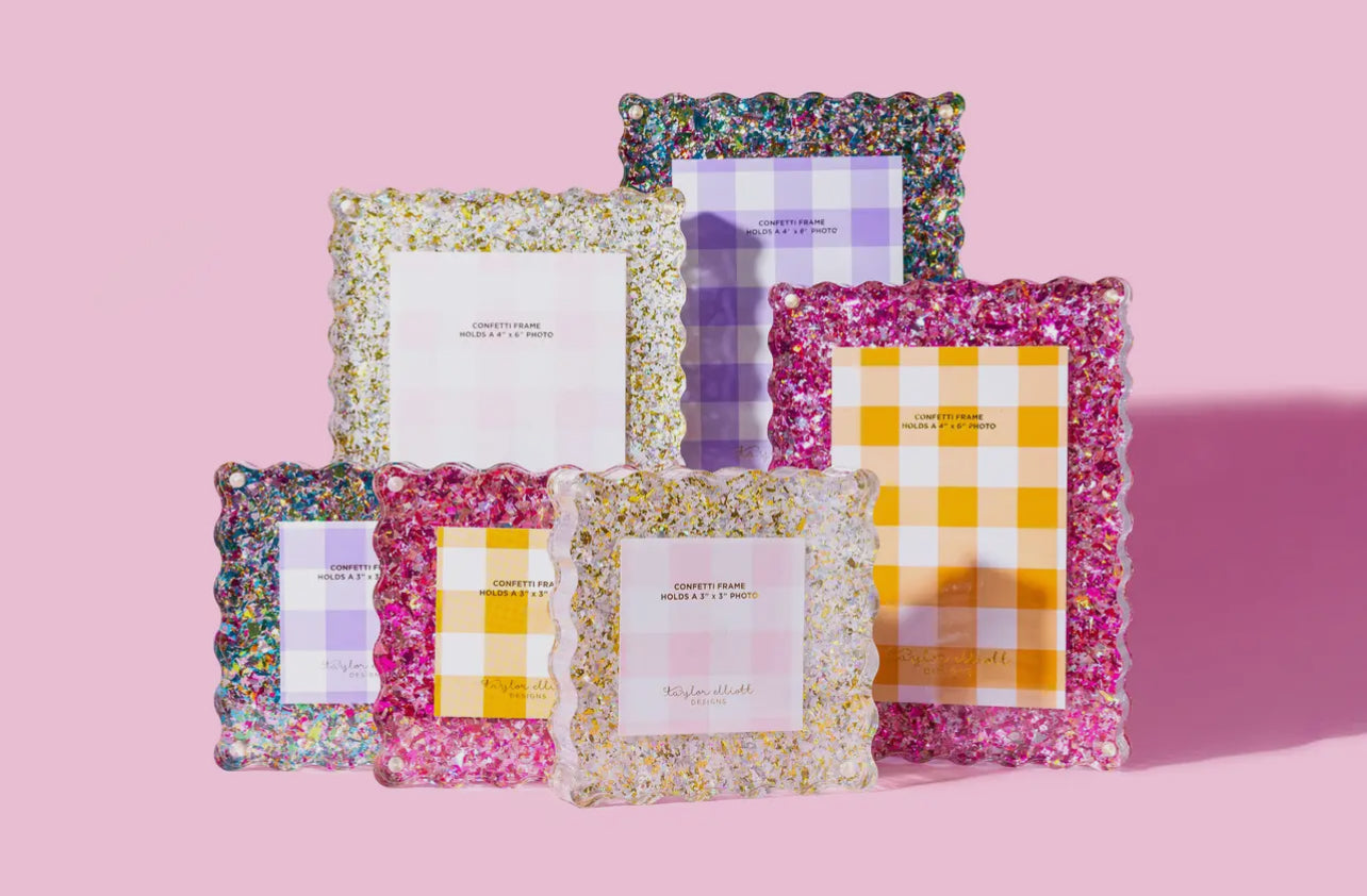 Acrylic Picture Frame Small (Pink Confetti)