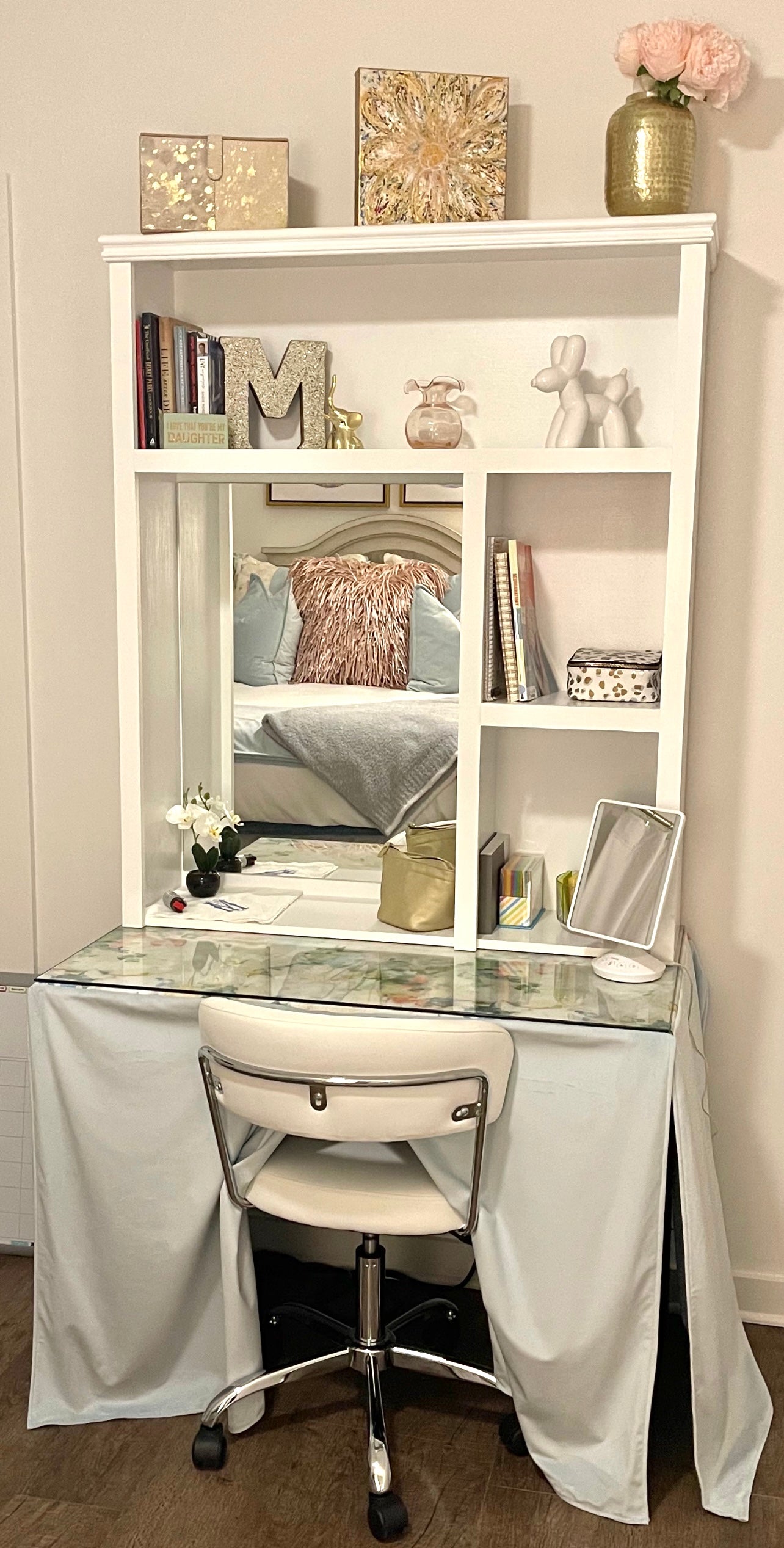 Dorm Desk Skirt (Panel Pleat or Gathered Style)