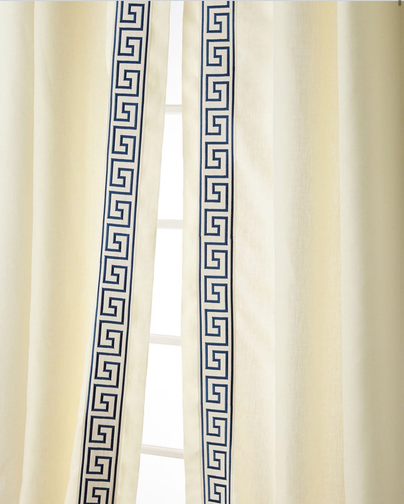 Navy Greek Key 21 Embroidered Trim Tape