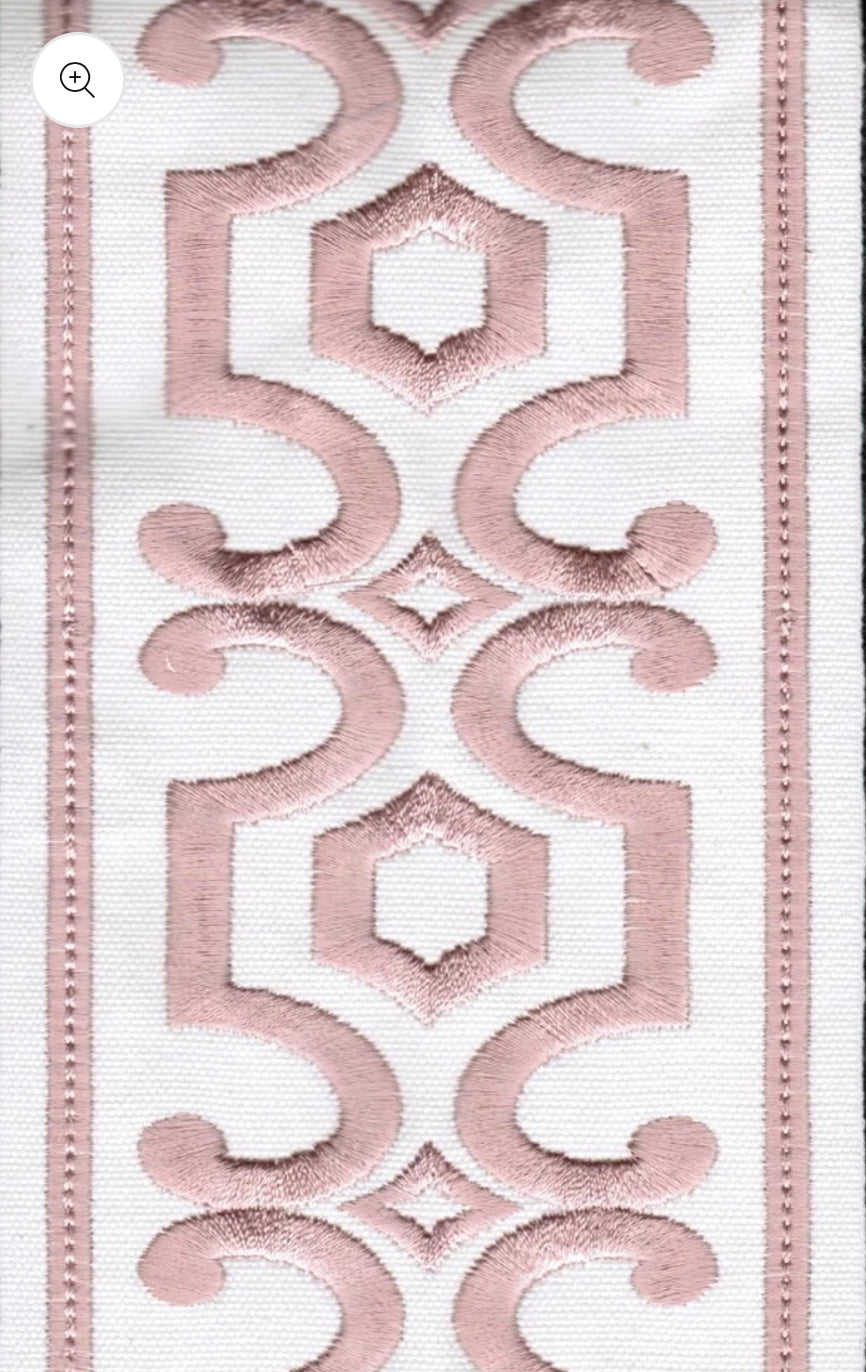 Andes Blush Embroidered Trim Tape