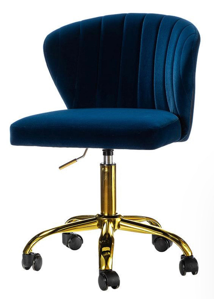 Blue Velvet Desk Chair
