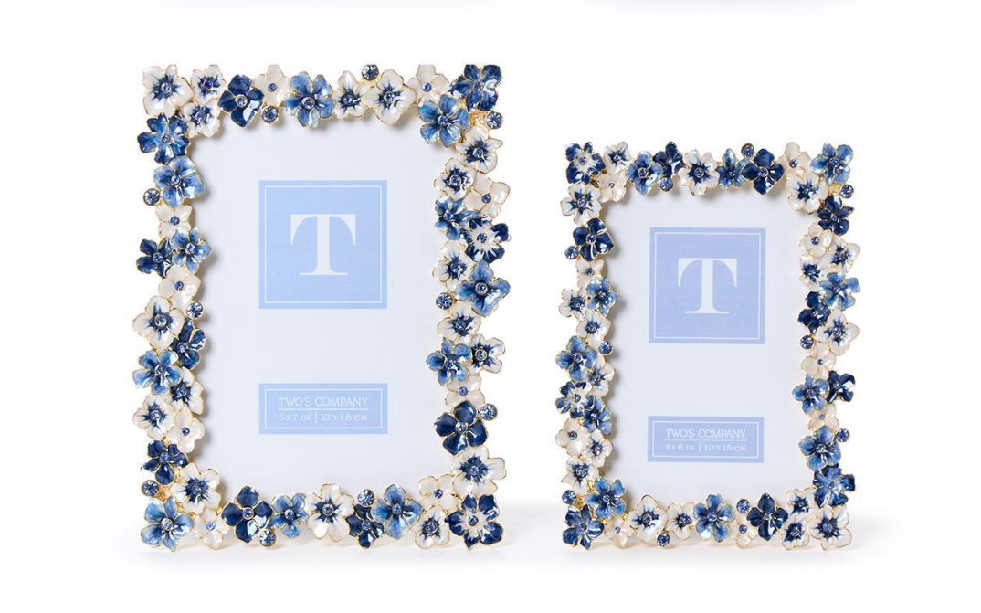Blue Hydrangea Hand-Painted Picture Frame (4”x6”)
