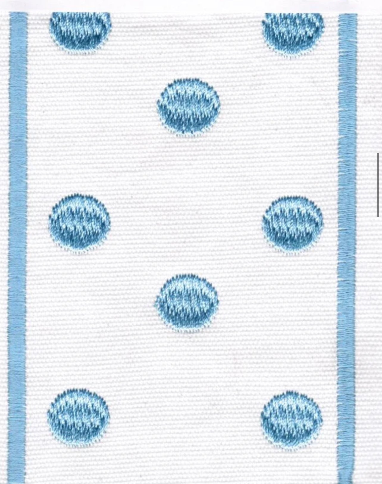 Soft Blue Polka Dot 31 Embroidered Trim Tape