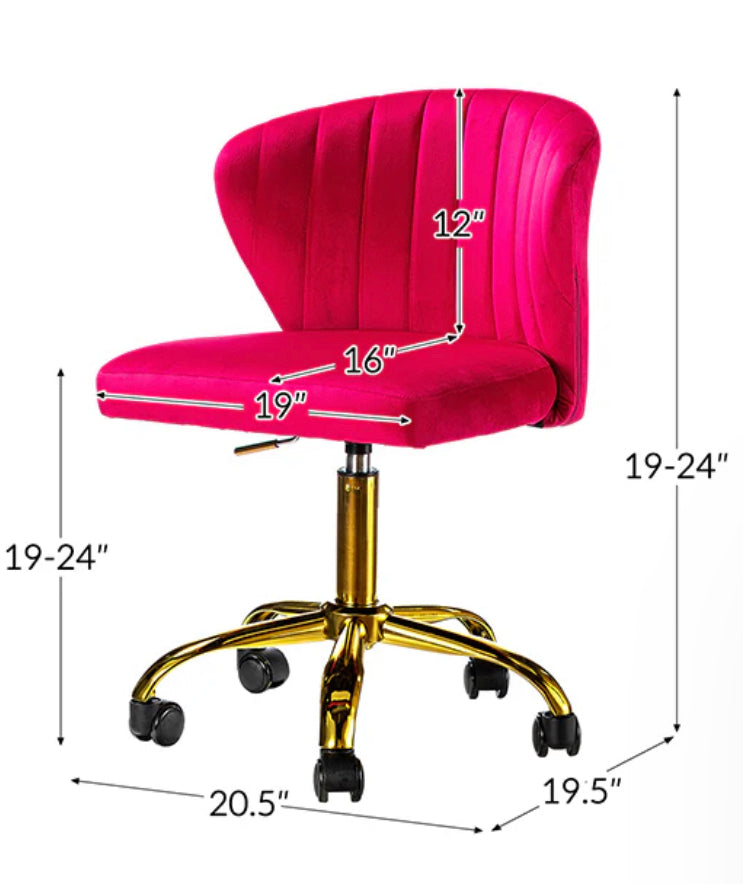 Fushcia Velvet Desk Chair