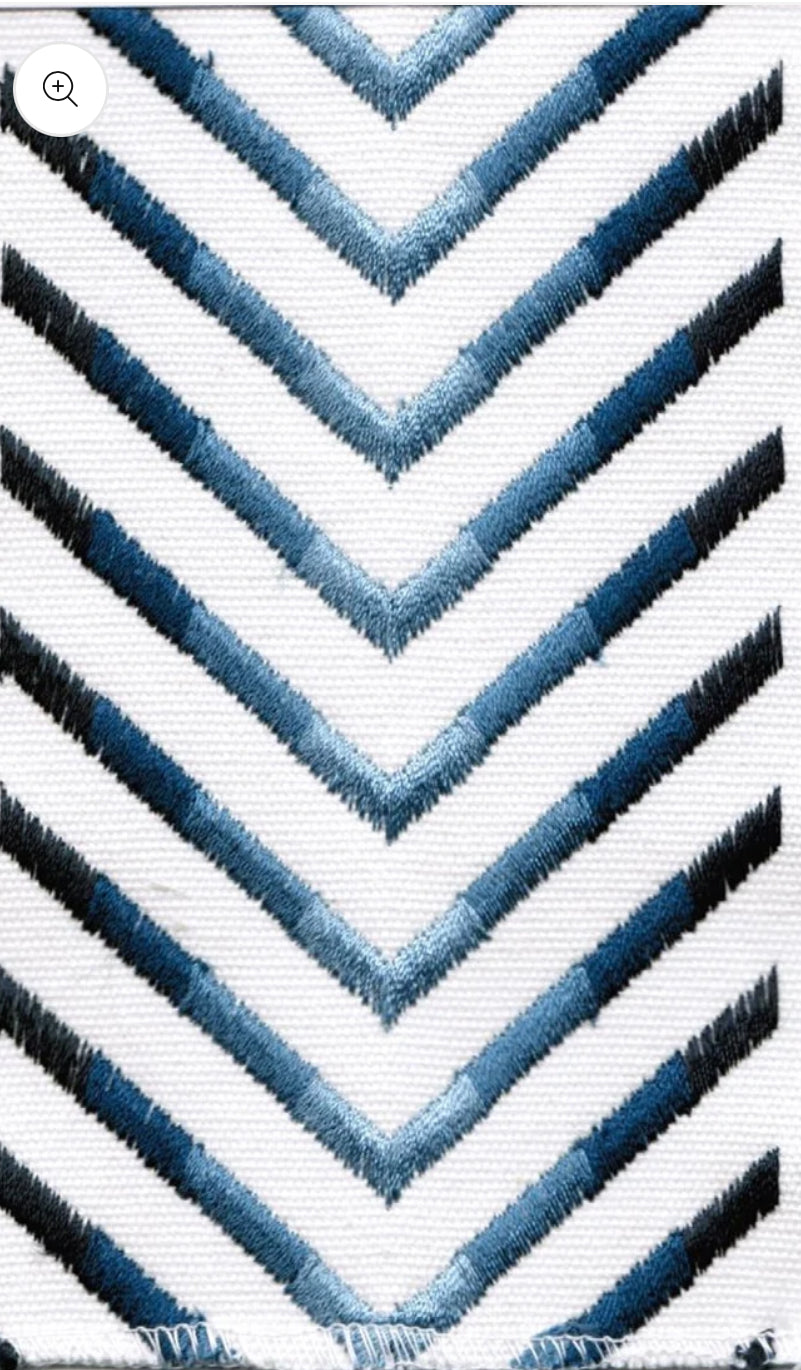 Rio Navy Embroidered Trim Tape