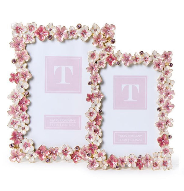 Pink Hand-Painted Enamel Picture Frame (4”x6”)