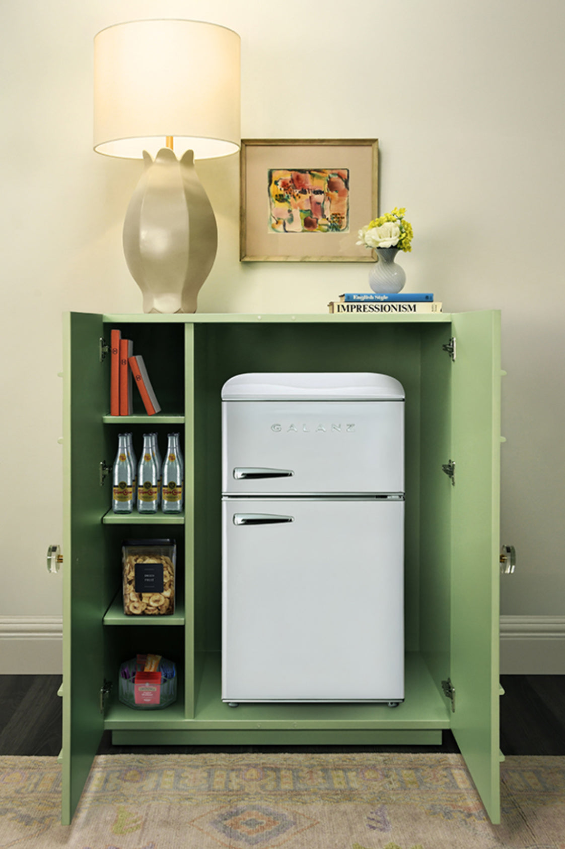 Judd Dorm Refrigerator Cabinet In Green (Free Shipping)