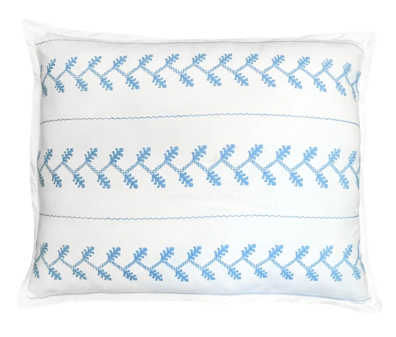 Amer Embroidered Sham (26”x26”) Blue/White