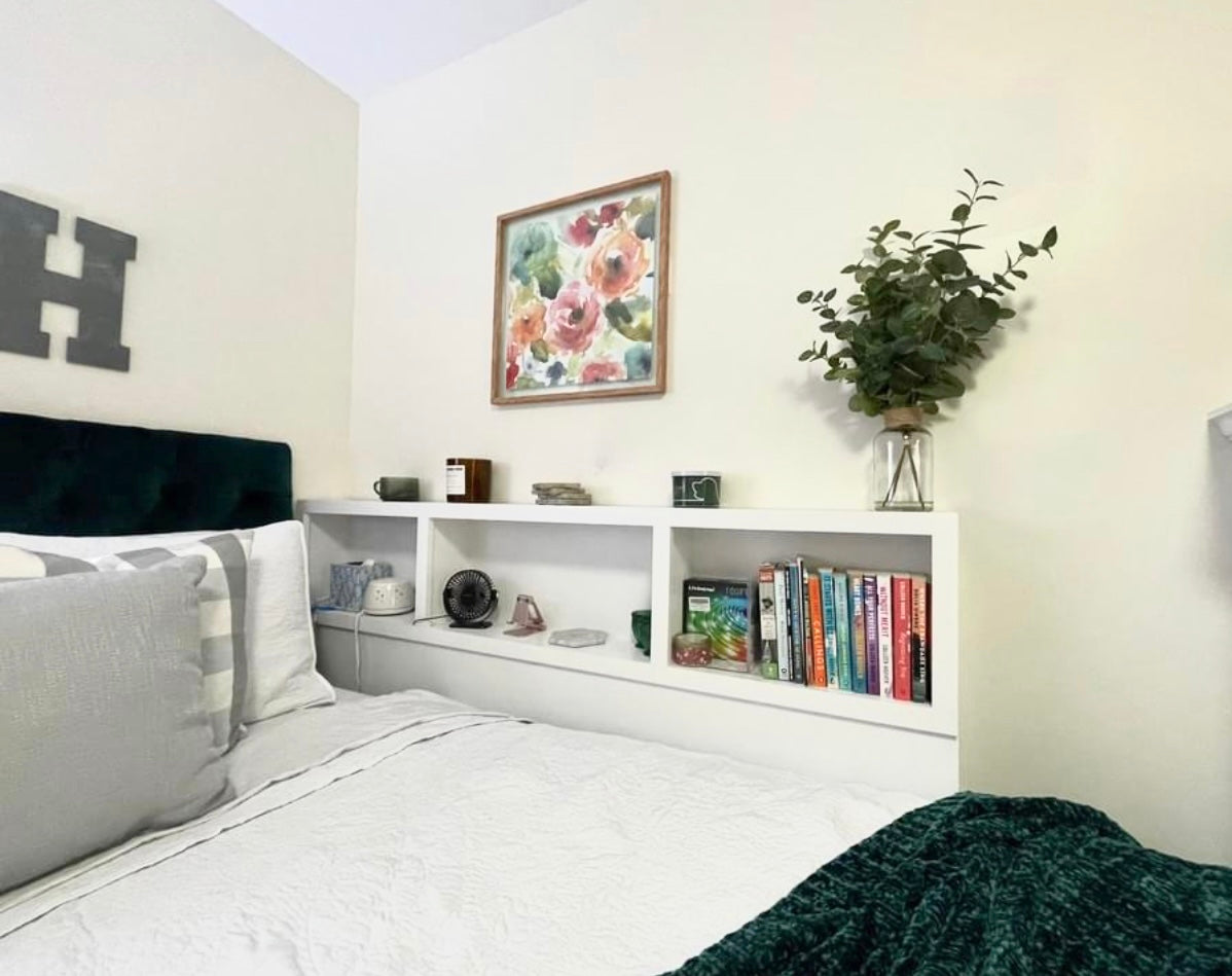 The “Cubby” Dorm Bedside Shelf