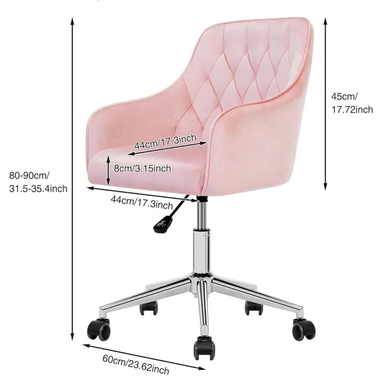 Pink Velvet Desk Chair