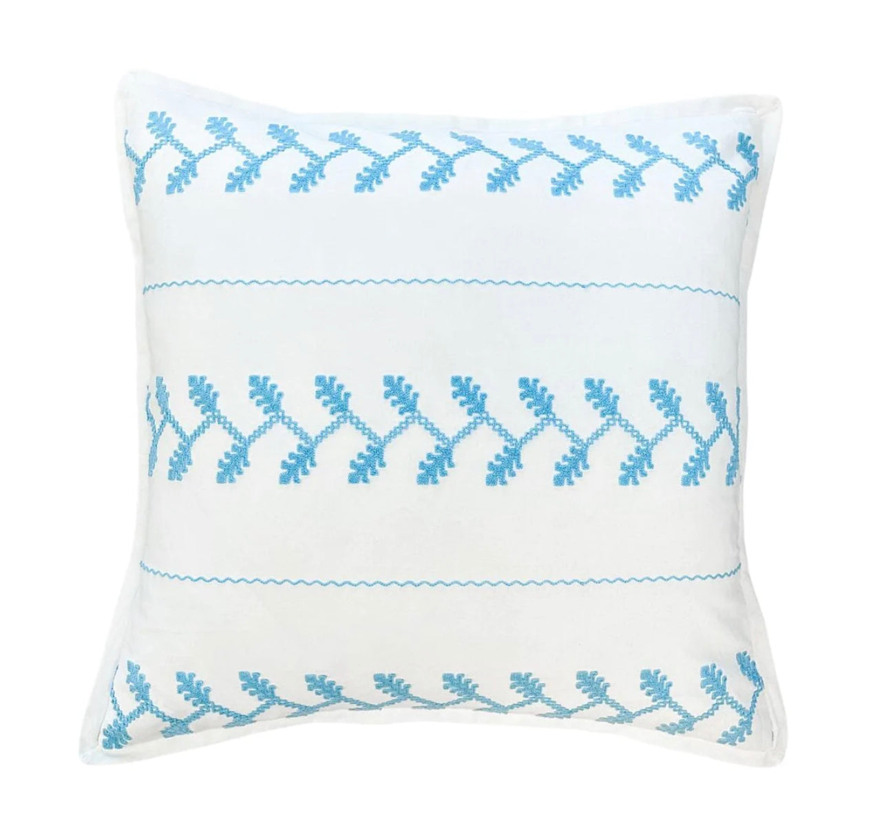 Amer Embroidered Sham (26”x26”) Blue/White