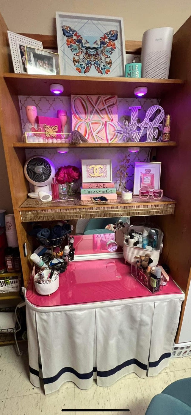 The “Crosby” Desk Skirt ( Panel Pleat or Gathered Style)