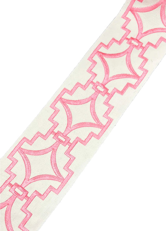 Pretty In Pink 11 Embroidered Tape Trim