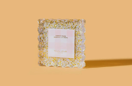 Acrylic Picture Frame Small (Pearl/Gold Confetti)