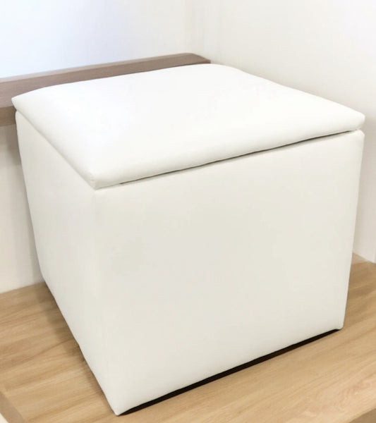 Storage Ottoman In White