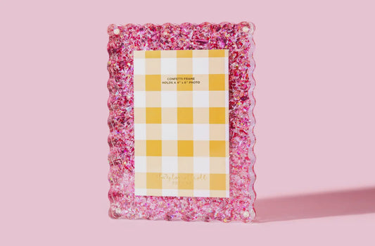 Acrylic Picture Frame Medium (Pink Confetti)