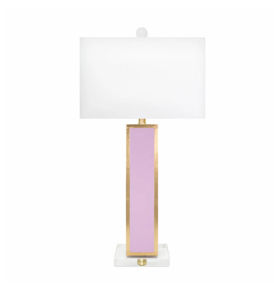 Ainsley Table Lamp (Lilac) w/ White Linen Shade