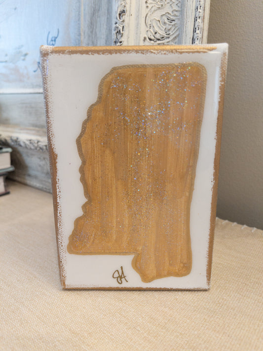 Gold Mississippi on Canvas (4”x6”)