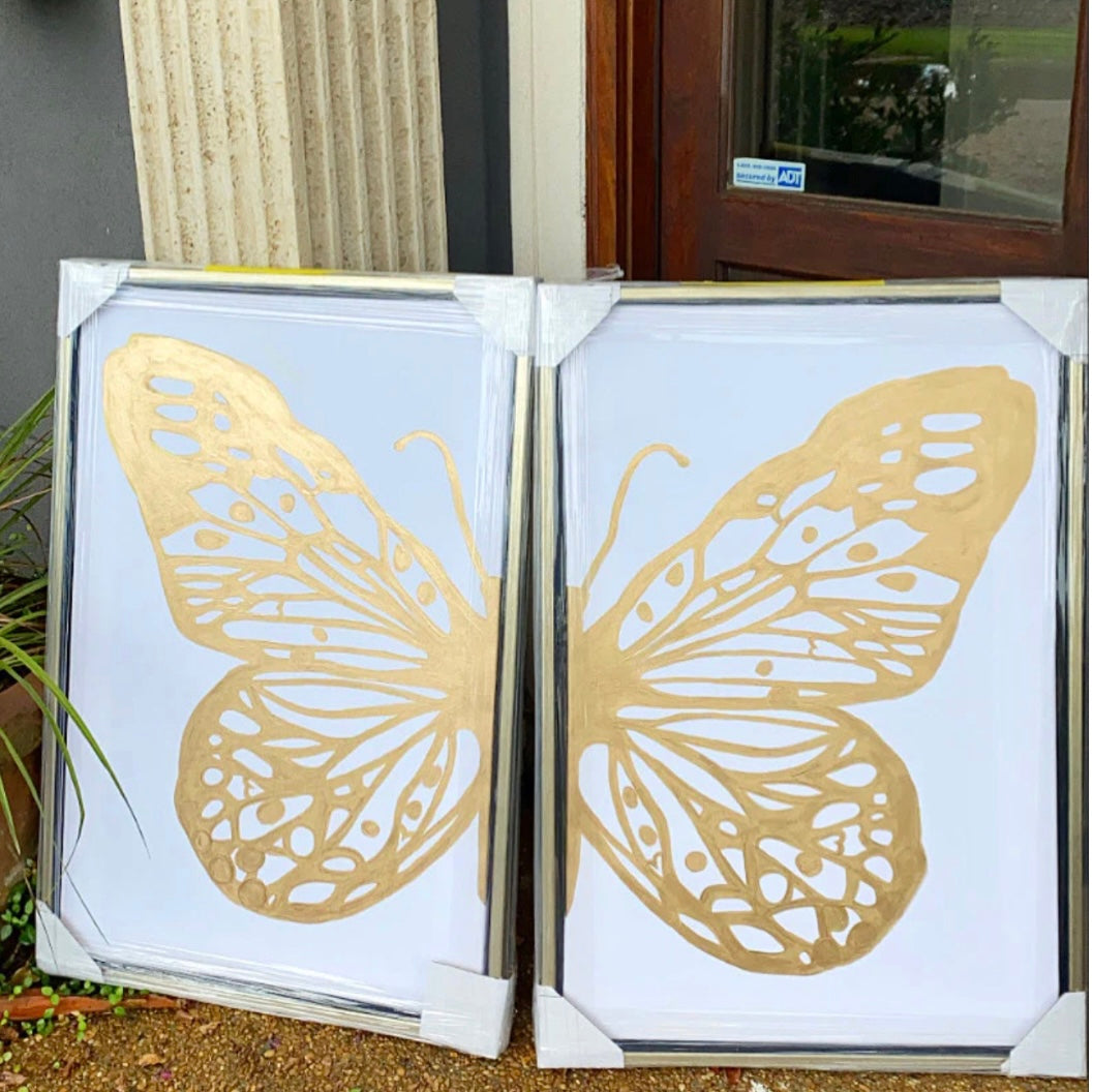 Butterfly “Hand Gilded Gold” Canvas