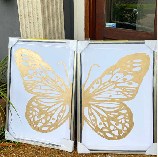 Butterfly “Hand Gilded Gold” Canvas