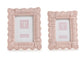 Pink Wicker Weave Scalloped Picture Frame (4”x6”)
