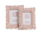 Pink Wicker Weave Scalloped Picture Frame (4”x6”)
