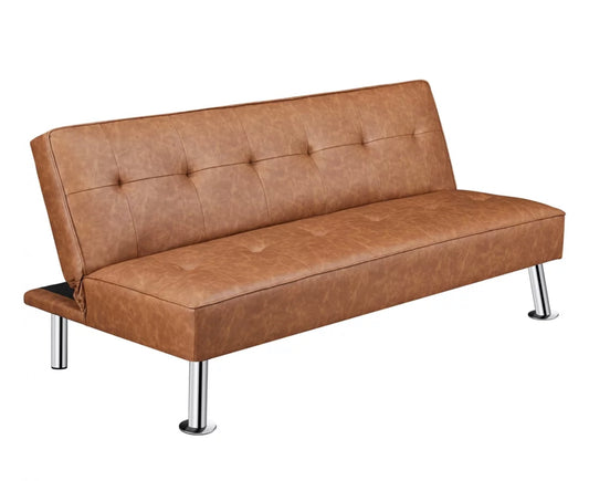 Brown Futon (Comes With Gold, Black Or Chrome Legs)