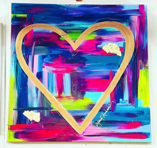 Multi Color Heart Canvas