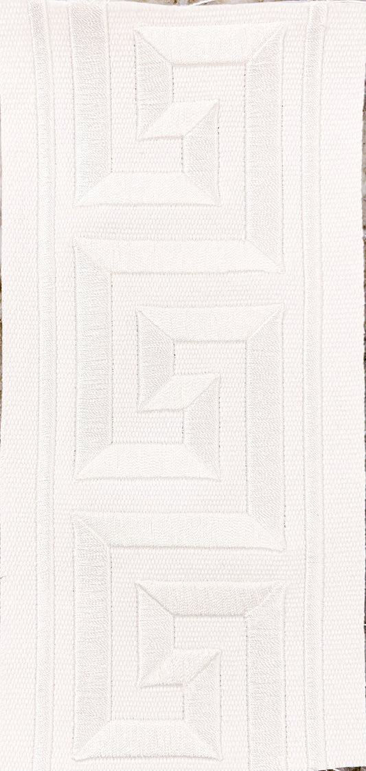 Athens White Embroidered Trim Tape