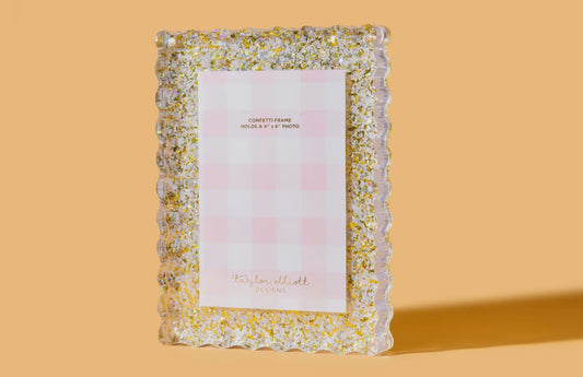 Acrylic Picture Frame Medium(Pearl/Gold Confetti)