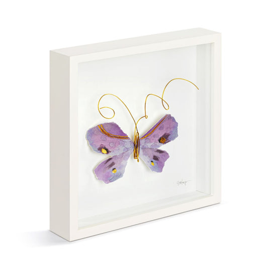 Purple Butterfly ShadowBox Art-10”sq