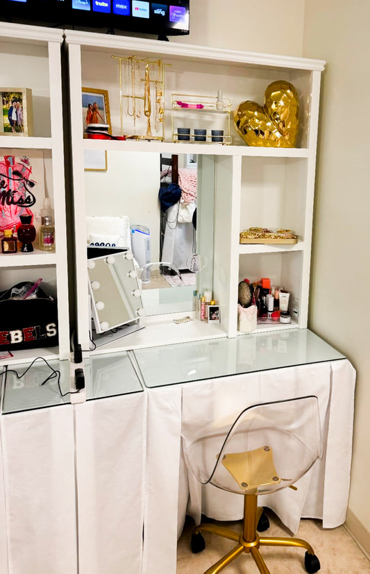 Dorm Desk Skirt (Panel Pleat or Gathered Style)