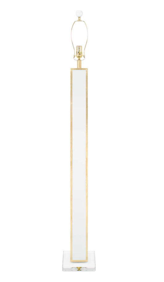 Ainsley Floor Lamp In White w/ White Linen Shade