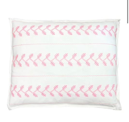 Amer Embroidered Sham (26”x26”) Pink/White