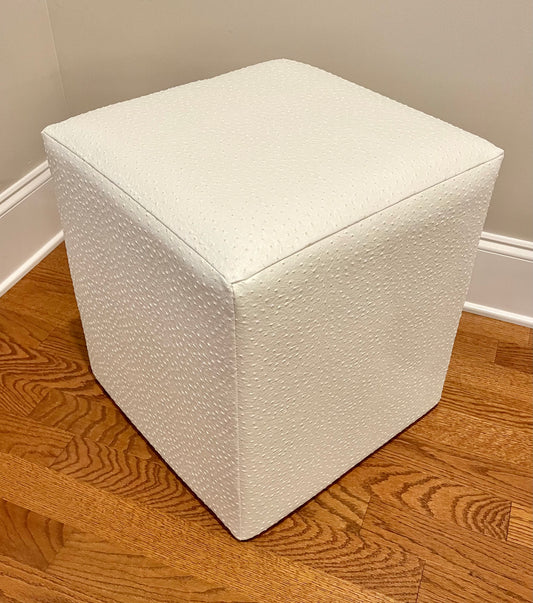 Ottoman (Faux White Emu Leather)