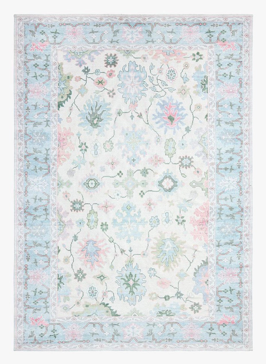 Ava Washable Rug Blue Multi (5’x8’) Other sizes available (See in description)