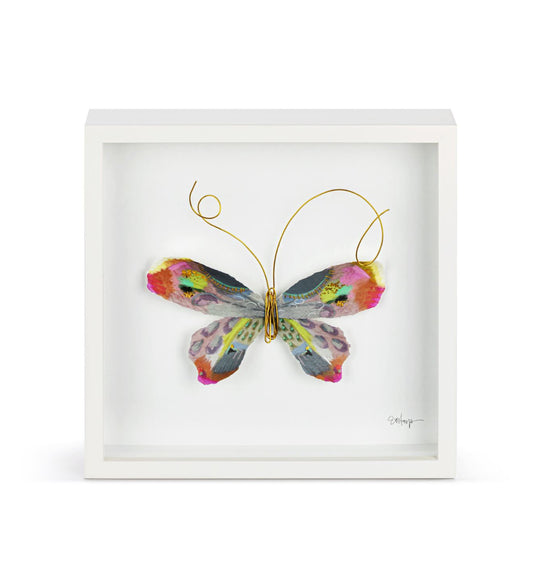 Multi Butterfly ShadowBox Art-10”sq