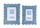Blue Wicker Weave Scalloped Picture Frame (5”x7”)