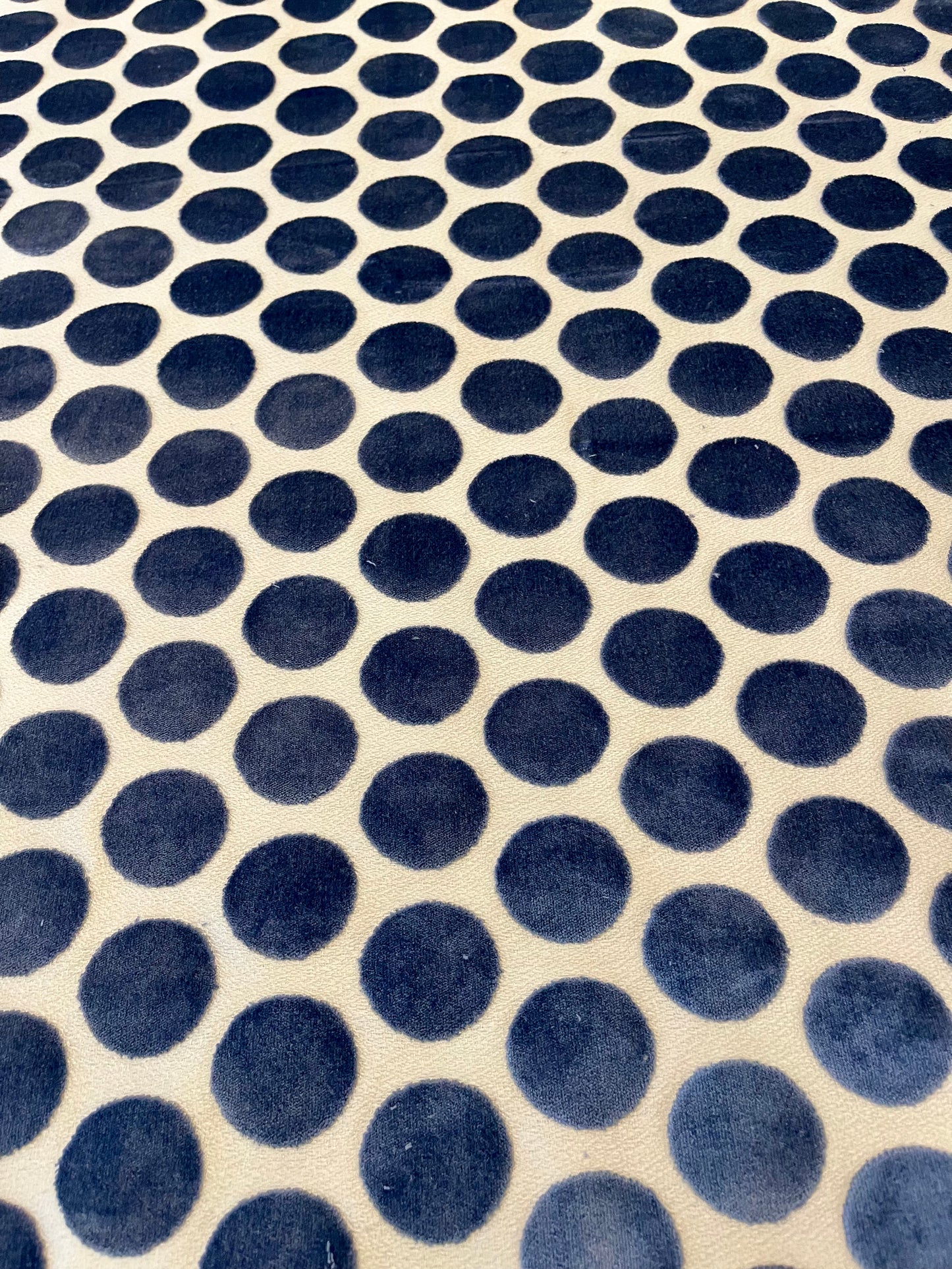 Blue Polka Dot Velvet Fabric