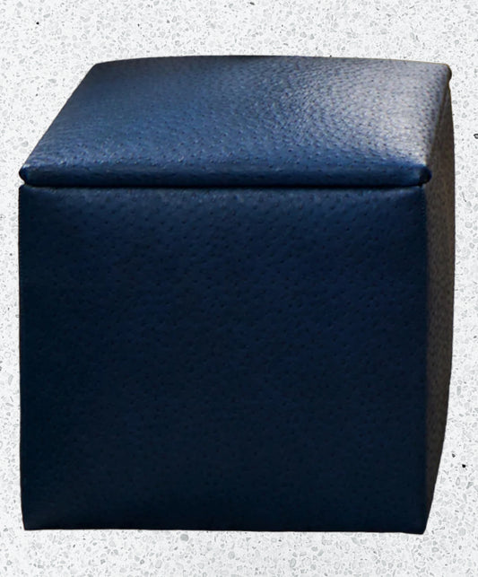 Storage Ottoman(Blue Emu Faux Leather)