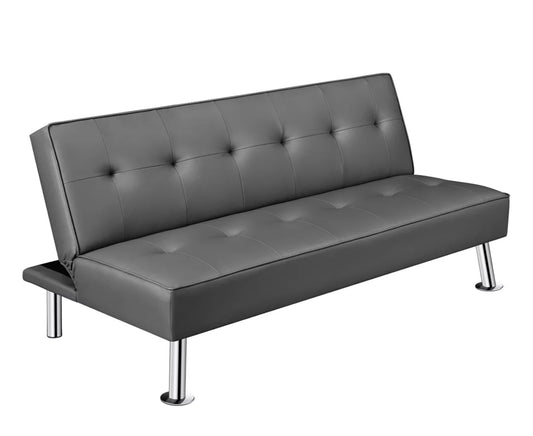 Gray Futon (Comes With Gold, Black Or Chrome Legs)