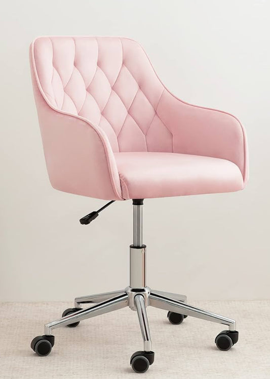 Pink Velvet Desk Chair